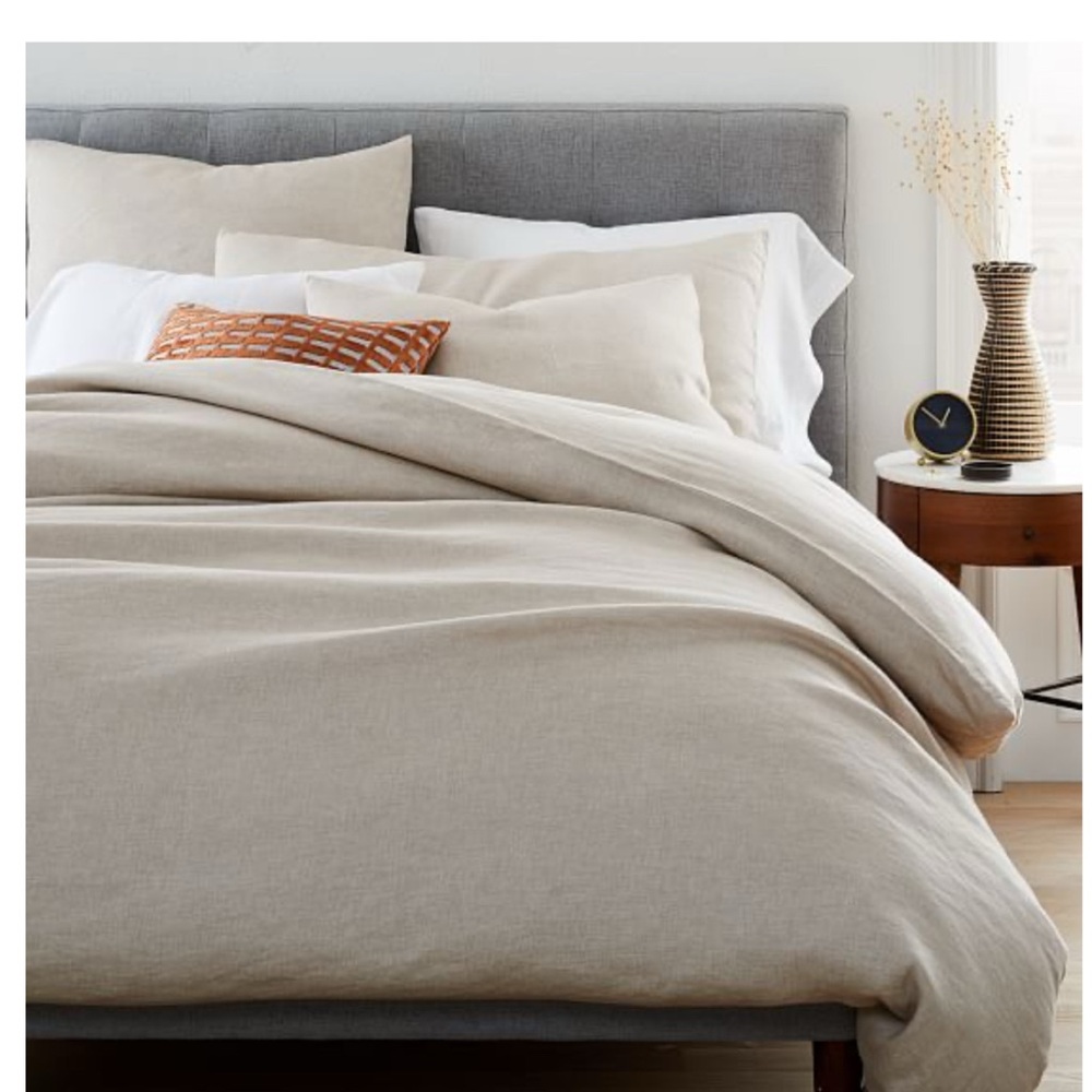 West Elm Organic Hemp & Cotton Solid Euro Sham Clay - Picture 2 of 4